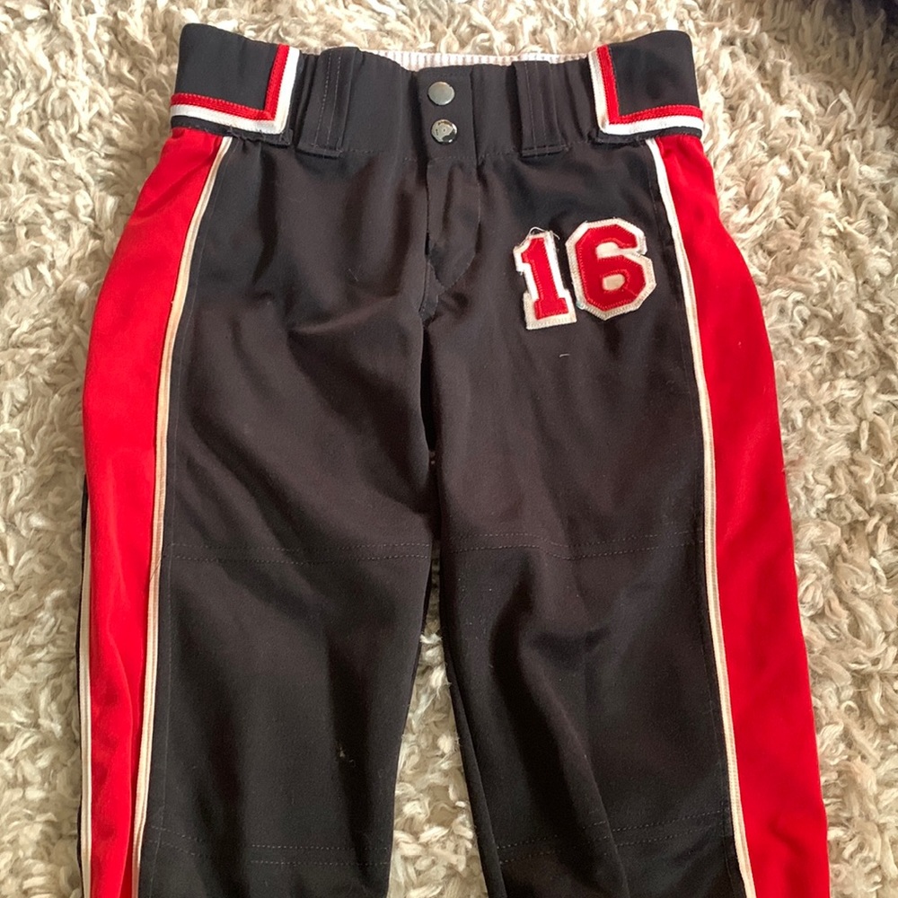 Detailed girls softball pants